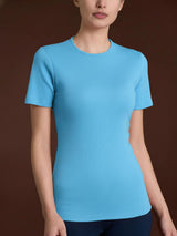 Maglietta con girocollo chiuso in Thermo Cotton Azzurri Donna - Ragno