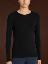 Maglietta girocollo in Thermo Cotton Neri Donna - Ragno