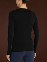 Maglietta girocollo in Thermo Cotton Neri Donna - Ragno