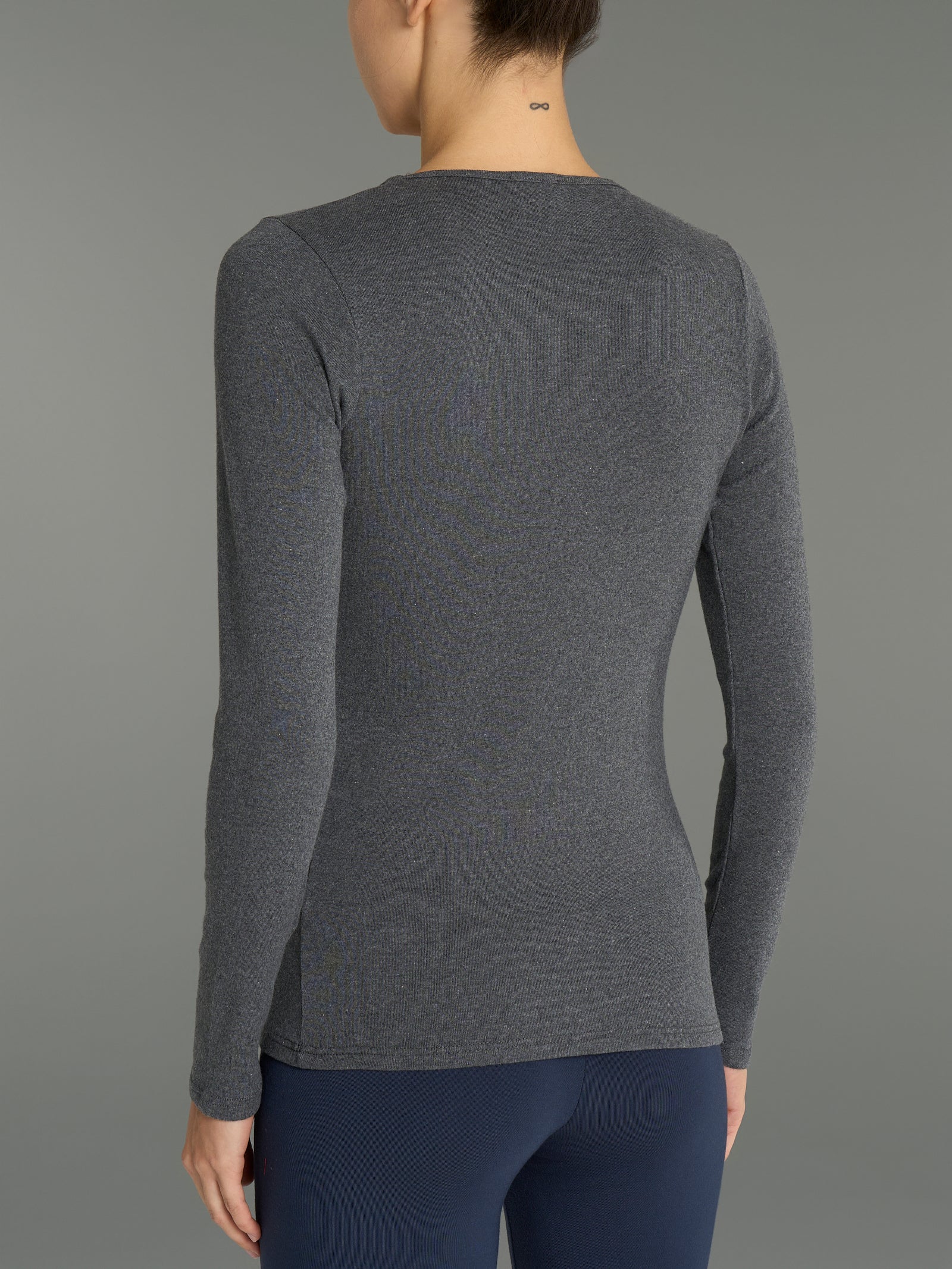 Maglietta girocollo in Thermo Cotton Neri Donna - Ragno