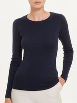 Maglietta girocollo in Thermo Cotton Blu Donna - Ragno