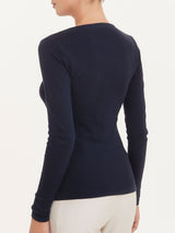 Maglietta girocollo in Thermo Cotton Blu Donna - Ragno