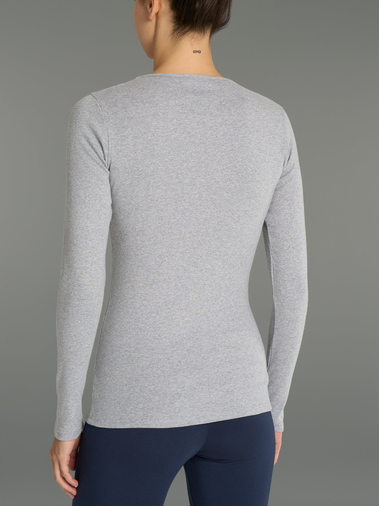 Maglietta girocollo in Thermo Cotton Neri Donna - Ragno