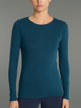 Maglietta girocollo in Thermo Cotton Blu Donna - Ragno