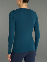 Maglietta girocollo in Thermo Cotton Blu Donna - Ragno