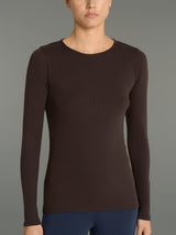 Maglietta girocollo in Thermo Cotton Marroni Donna - Ragno