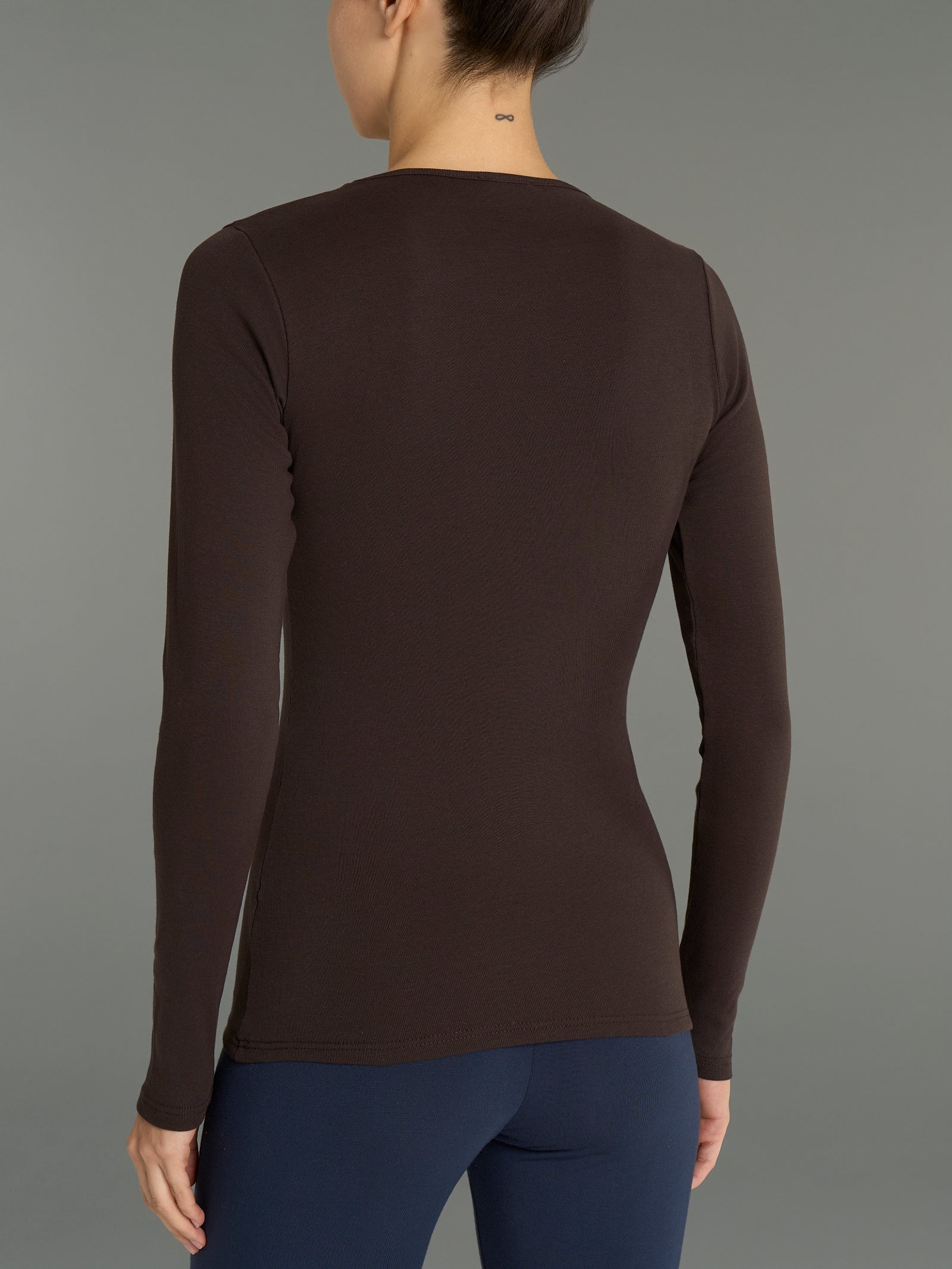 Maglietta girocollo in Thermo Cotton Marroni Donna - Ragno