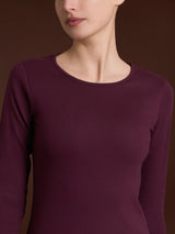 Maglietta girocollo in Thermo Cotton Viola Donna - Ragno