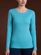 Maglietta girocollo in Thermo Cotton Azzurri Donna - Ragno