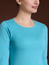 Maglietta girocollo in Thermo Cotton Azzurri Donna - Ragno
