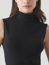 Smanicato a collo alto in Thermo Cotton Neri Donna - Ragno