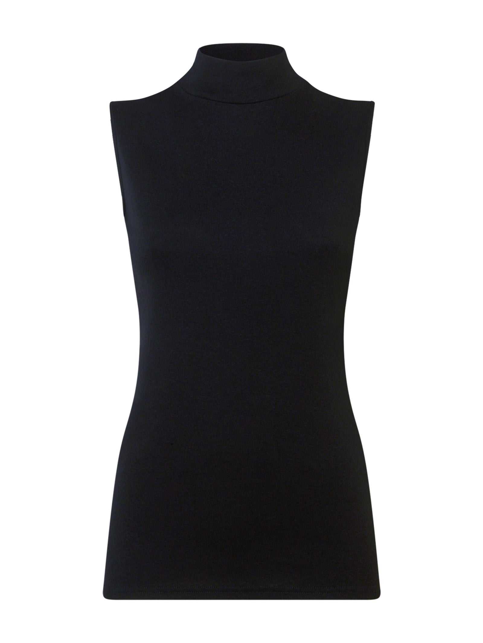High-neck Sleeveless T-shirt in Eco Cotton - Black – Ragno