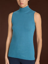 Smanicato a collo alto in Thermo Cotton Azzurri Donna - Ragno