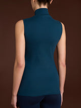 Smanicato a collo alto in Thermo Cotton Blu Donna - Ragno