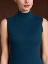Smanicato a collo alto in Thermo Cotton Blu Donna - Ragno