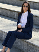 Blazer senza revers in Compact Light Blu Donna - Ragno