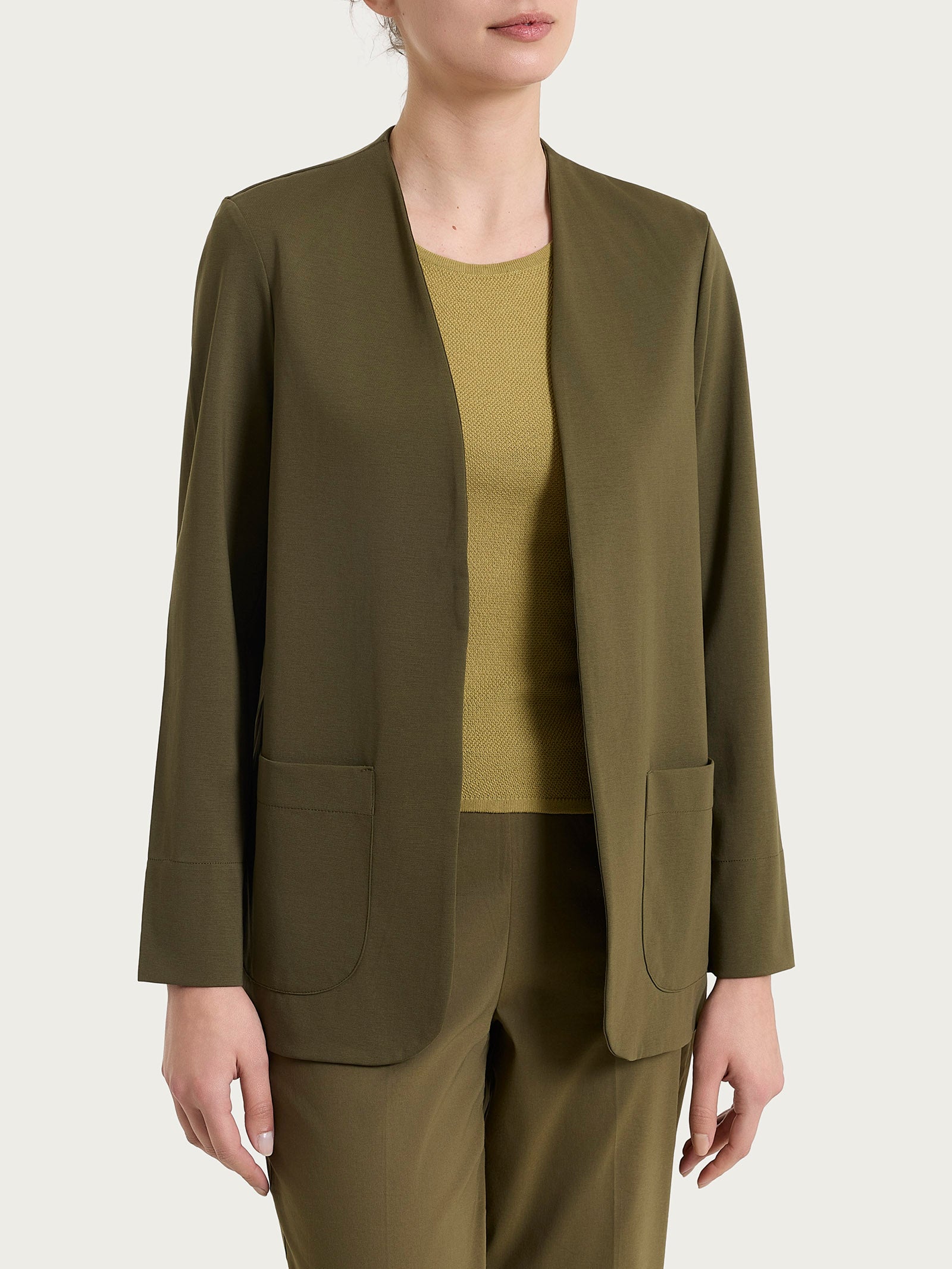 Giacca Blazer Lungo Donna Elegante, Maniche Lunghe, Tinta Unita, Cardigan Business Casual, Primaverile, Per Ufficio E Cerimonie