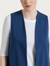Gilet aperto in Compact Light Blu Donna - Ragno