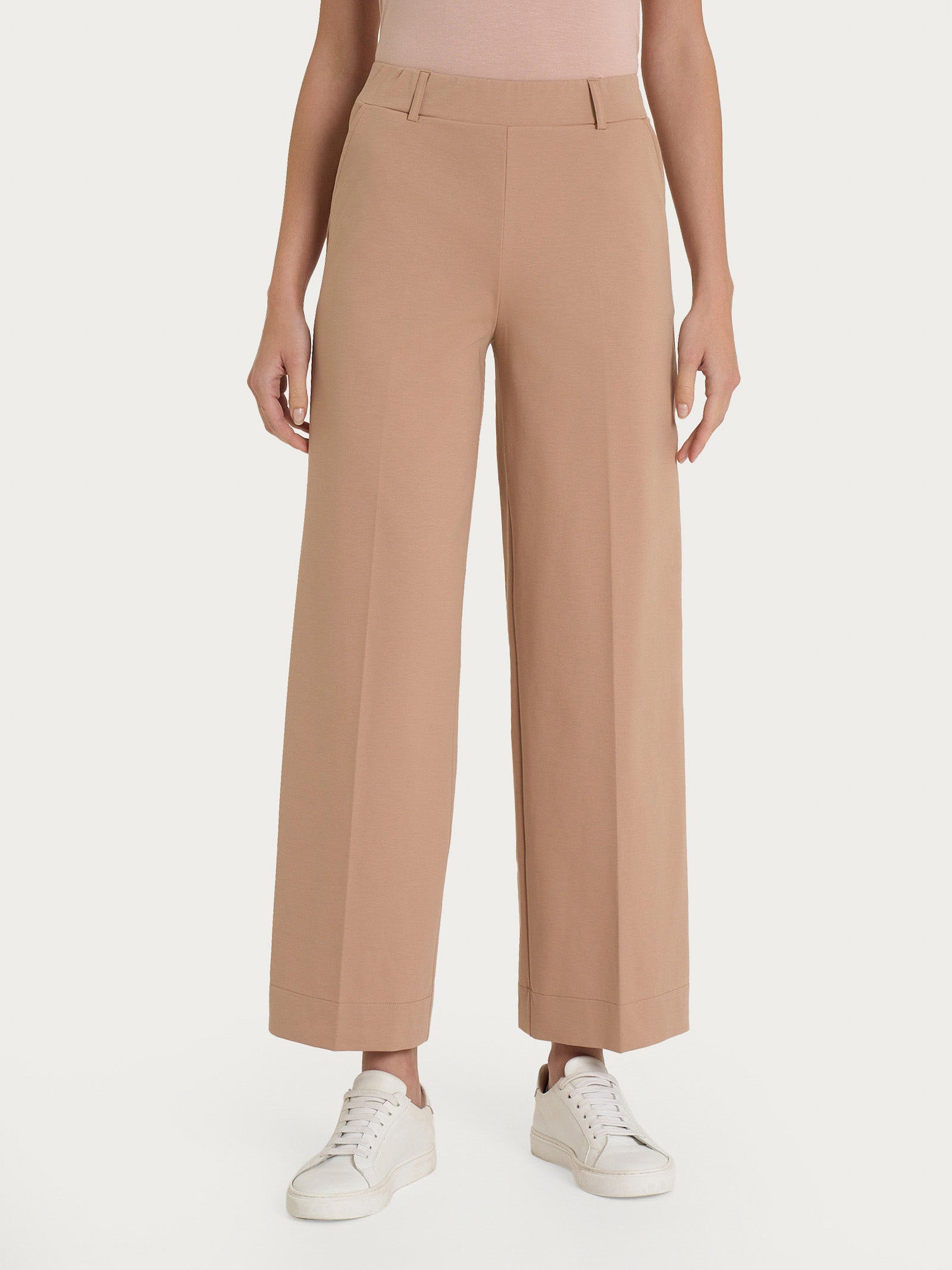 Pantalone ampio alla caviglia con tasche in Compact Light Marroni Donna - Ragno