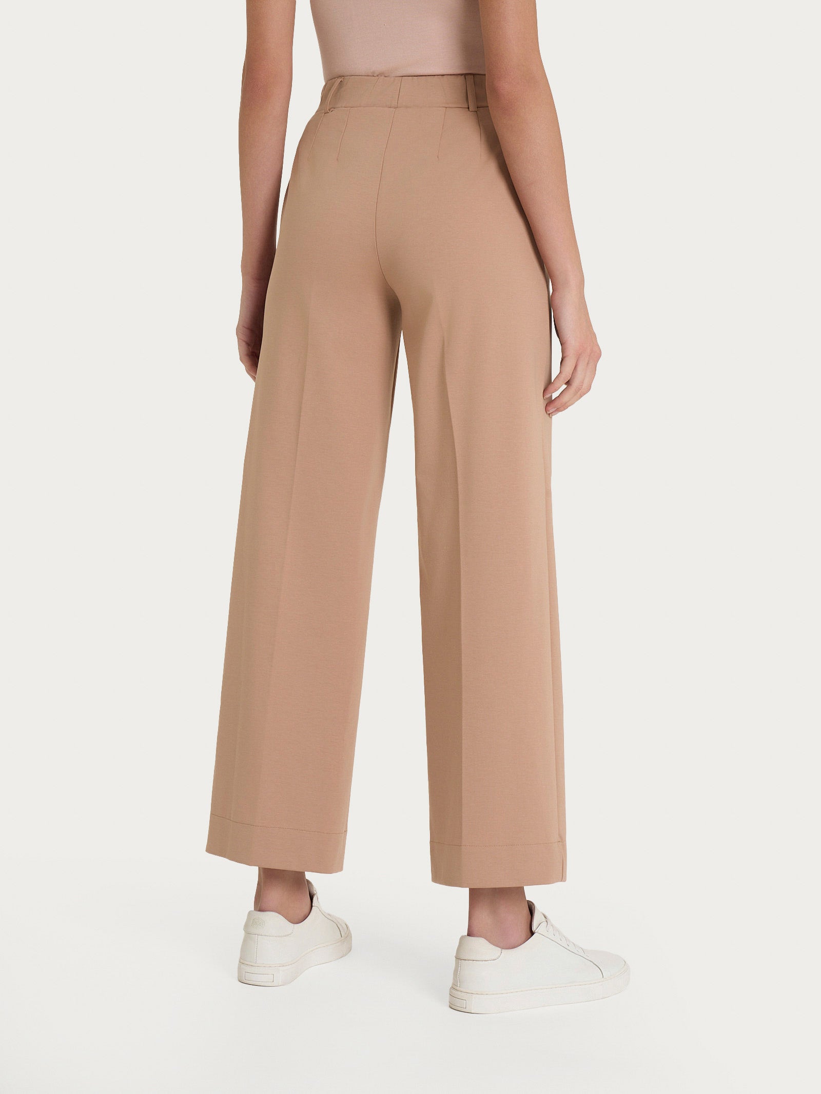 Pantalone ampio alla caviglia con tasche in Compact Light Marroni Donna - Ragno