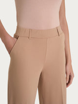 Pantalone ampio alla caviglia con tasche in Compact Light Marroni Donna - Ragno