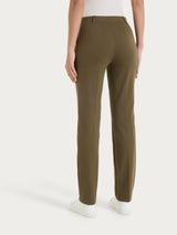 Pantalone dritto con tasche in Compact Light Verdi Donna - Ragno