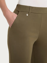 Pantalone dritto con tasche in Compact Light Verdi Donna - Ragno