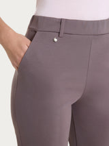 Pantalone dritto con tasche in Compact Light Marroni Donna - Ragno