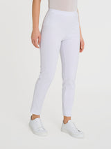Pantalone a sigaretta con spacchetti in Compact Light Bianchi Donna - Ragno