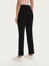 Pantalone slim dritto in Compact Light Neri Donna - Ragno