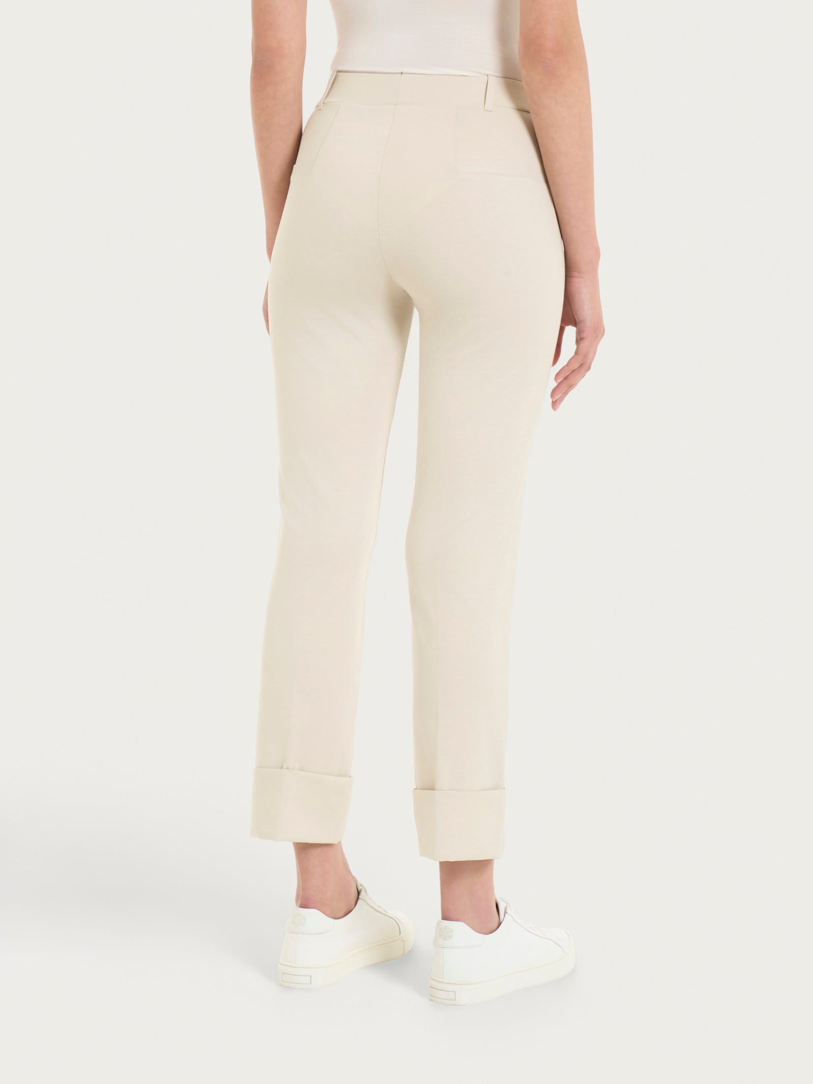 Pantalone slim dritto in Compact Light Bianchi Donna - Ragno