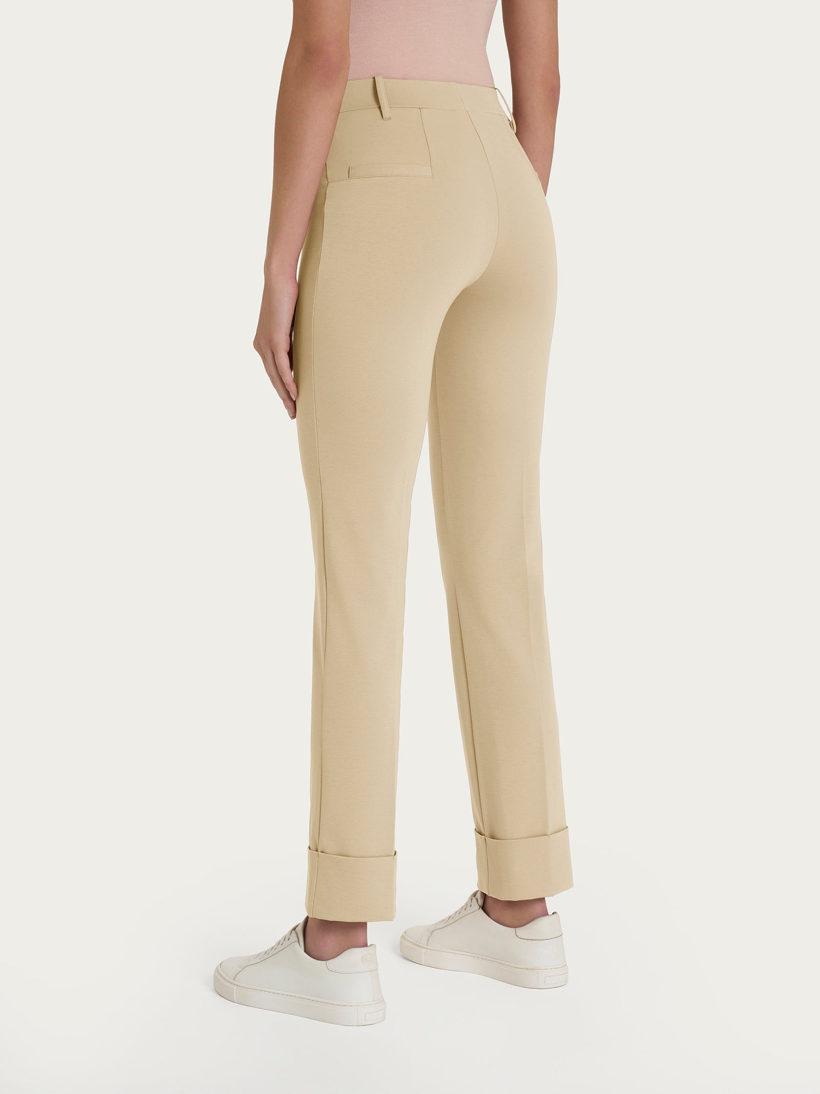 Pantalone slim dritto in Compact Light Marroni Donna - Ragno