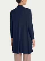 Cardigan lungo aperto in jersey di viscosa crêpe Blu Donna - Ragno