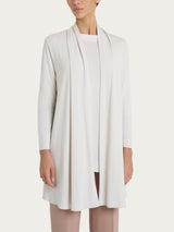 Cardigan lungo aperto in jersey di viscosa crêpe Bianchi Donna - Ragno