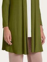 Cardigan lungo aperto in jersey di viscosa crêpe Verdi Donna - Ragno