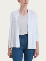 Cardigan corto aperto in jersey di viscosa crêpe Bianchi Donna - Ragno