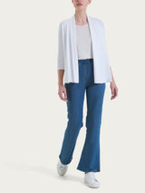 Cardigan corto aperto in jersey di viscosa crêpe Bianchi Donna - Ragno