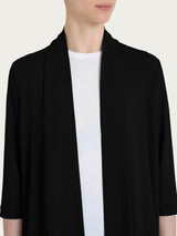 Cardigan corto aperto in jersey di viscosa crêpe Neri Donna - Ragno