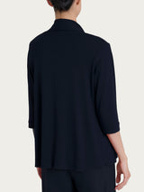 Cardigan corto aperto in jersey di viscosa crêpe Blu Donna - Ragno