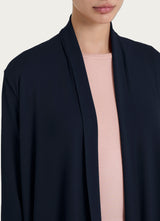 Cardigan corto aperto in jersey di viscosa crêpe Blu Donna - Ragno