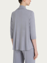 Cardigan corto aperto in jersey di viscosa crêpe Grigi Donna - Ragno
