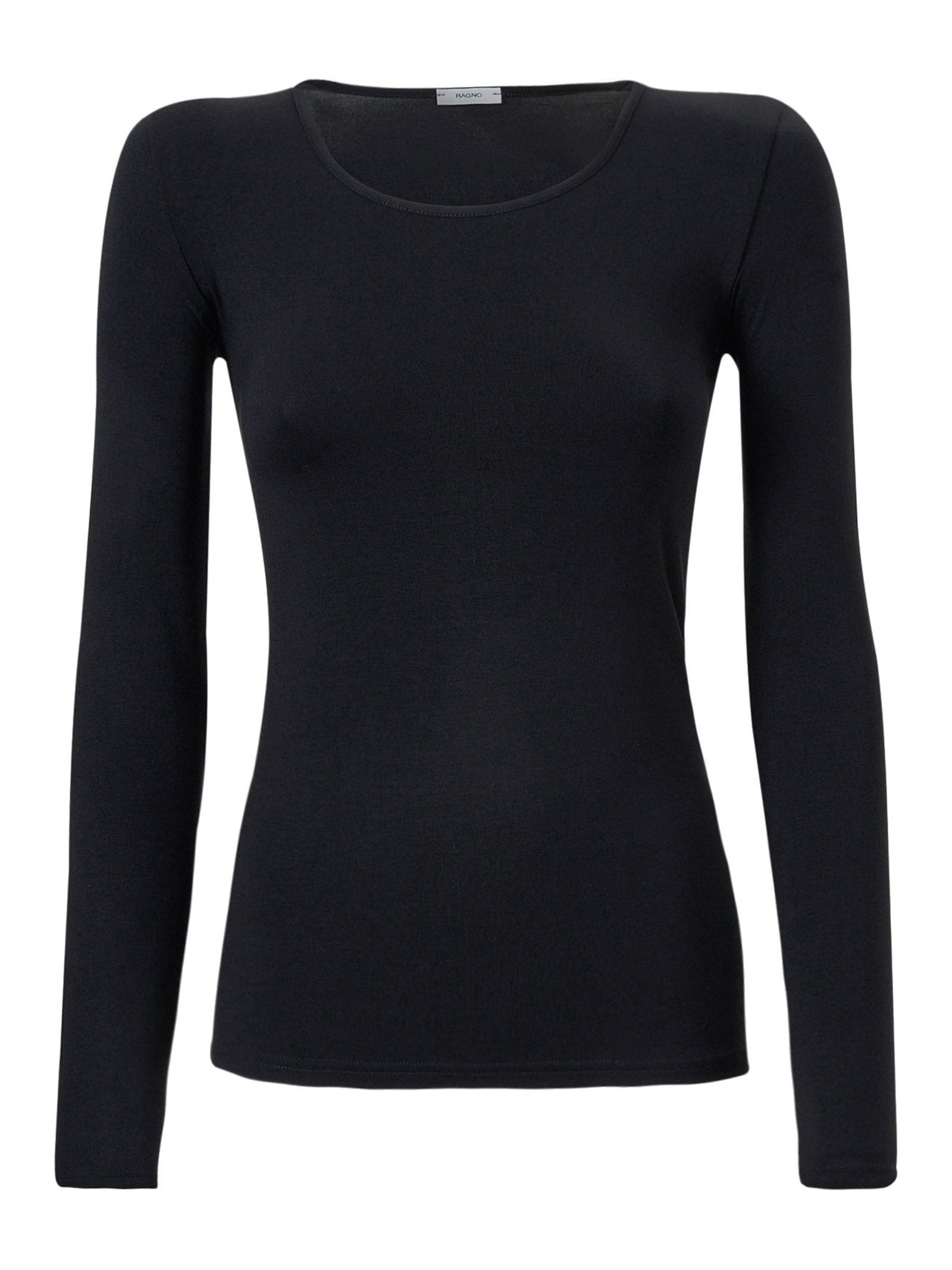 Maglietta girocollo in Eco Viscosa Neri Donna - Ragno