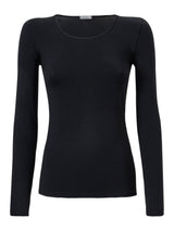Maglietta girocollo in Jersey Strech Winter Viscosa Neri Donna - Ragno