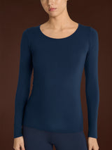 Maglietta girocollo in Jersey Strech Winter Viscosa Blu Donna - Ragno