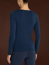 Maglietta girocollo in Jersey Strech Winter Viscosa Blu Donna - Ragno