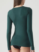 Maglietta girocollo in Jersey Strech Winter Viscosa Verdi Donna - Ragno