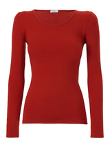 Maglietta girocollo in Jersey Strech Winter Viscosa Rossi Donna - Ragno