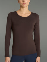 Maglietta girocollo in Eco Viscosa Marroni Donna - Ragno