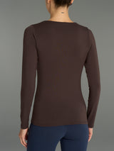 Maglietta girocollo in Eco Viscosa Marroni Donna - Ragno