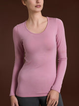Maglietta girocollo in Jersey Strech Winter Viscosa Rosa Donna - Ragno